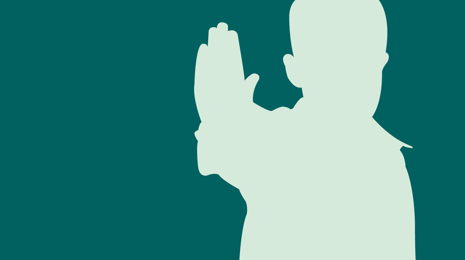 Illustration: Ein Kind hebt Arm und Hand zu einer „Stopp!“-Geste.