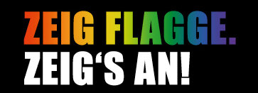 Das Logo zeigt den Schriftzug „Zeig Flagge. Zeig's an.