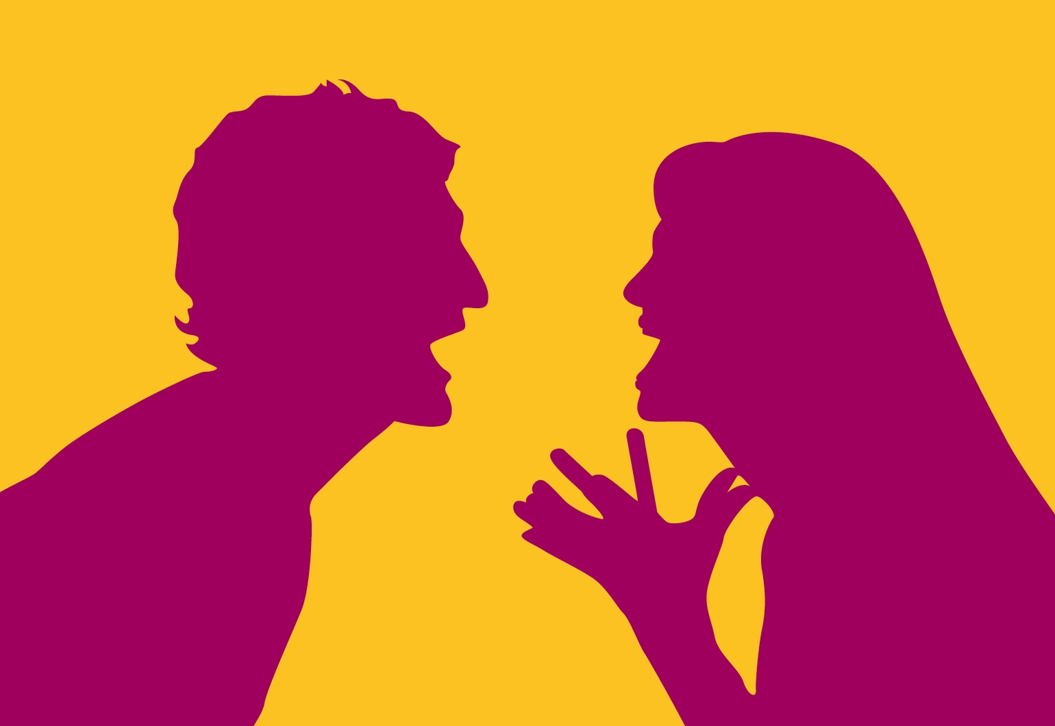 Illustration: Eine Frau und ein Mann schreien einander an.